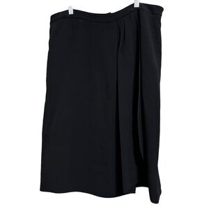 Armani  Antinea SRL Pleated Silk Skirt Women size 12 Black Knee Length Straight